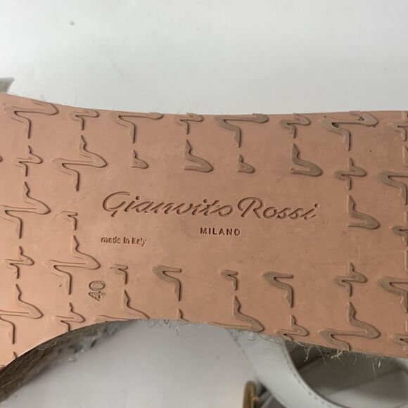 Gianvito Rossi Solana Buckle Napa wedge white leather platform wedge sandals - Picture 12 of 15